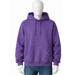 Sweat à capuche uni respirant 100 % coton, polaire d'hiver, pull décontracté pour homme, vente en gros, streetwear, avec cordon de serrage et poche, service OEM - Product Image 1