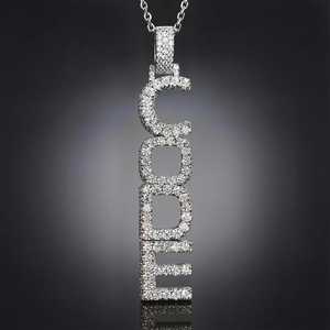 Colgante de Plata 925 con Letra de Nombre Vertical con Incrustaciones de Diamantes, Pasa el Test de Diamantes, Colgante Personalizado con Letra de Nombre con Incrustaciones de Moissanita VVS para Regalo - Product Image 4