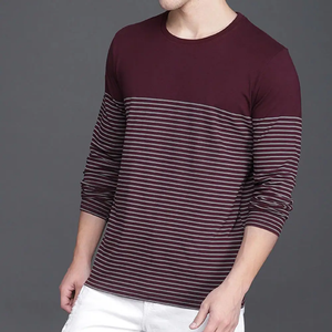 เสื้อยืดแขนยาวผู้ชายทรงเรกูลาร์สไตล์ฮิปฮอปสีพื้นลำลอง คอโอ ผ้าฝ้ายใส่สบาย - Product Image 5