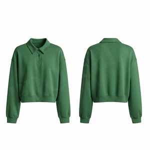 Polo Sweatshirt Oversize Tendance à Manches Longues Décontracté en Mélange de Coton Doux Coupe Ample Style Streetwear pour Homme - Product Image 5
