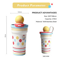 Mug à café Northfox au design mignon et innovant, impression 3D, double paroi en acier inoxydable, gobelet isotherme pour enfants avec infuseur