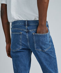 กางเกงยีนส์ผู้ชายขายดี ดีไซน์ใหม่ สีฟ้าอ่อน กางเกงยีนส์ลำลองสำหรับผู้ชาย สไตล์วินเทจฟอกสี - Product Image 5