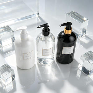 Silkscreen Printed Label Surface Color <b>Pump</b> Sprayer <b>Dispenser</b> 500ml 16.9oz Transparent PET Customized Boston Plastic <b>Bottle</b> - Product Image 2