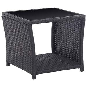 Conjunto de Bistro con Reposapiés Ajustable en Ratán Sintético Negro, Muebles de Patio Estándar - Product Image 2