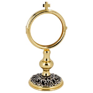Relicario Redondo Dorado con Cruz en la Parte Superior, Diseño Tradicional, Decoración de Mesa para el Hogar, Material de Latón, Duradero, Uso en Interiores - Product Image 1