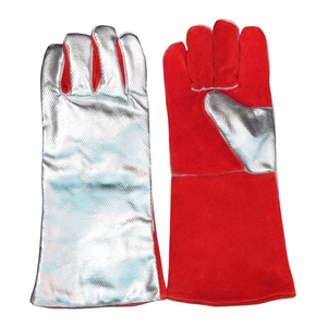 Gants de soudage en cuir de vachette pleine fleur et aluminium, haute performance, durables, résistants à la chaleur et aux étincelles, avec manchette de sécurité. - Product Image 4