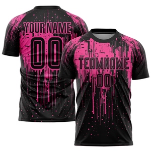 เสื้อฟุตบอลสีดำแบบซับลิเมชั่นคุณภาพสูงสั่งทำได้จากโรงงานโดยตรง - Product Image 3