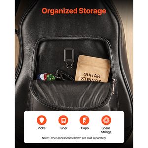 Étui rigide pour guitare acoustique 47,1 pouces, coque Oxford avec rembourrage en mousse et compartiment pour accessoires - Product Image 5