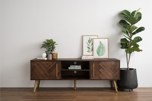 Minimalist <b>Solid</b> <b>Wood</b> TV Cabinet with Open <b>Shelving</b> for Cozy Home - Product Image 3