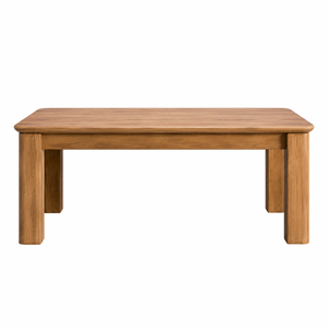 Mesa de Comedor Moderna Nórdica de Madera de Teca Sólida, Rectangular, Hecha a Mano, con Patas de Bloque Grueso, para Hogar o Restaurante - Product Image 1