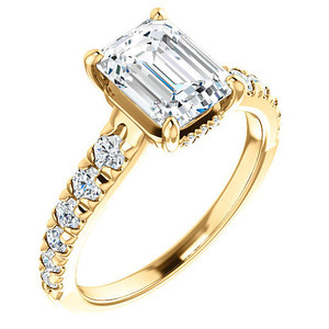 แหวนทองคำแท้ 14k/18k น่ารัก ประดับเพชรทรงเหลี่ยมมรกต เพชรเลี้ยงในห้องปฏิบัติการ แหวนหมั้น ได้รับการรับรองจาก IGI สำหรับผู้หญิงและเด็กผู้หญิง สวมใส่ในงานปาร์ตี้ - Product Image 2