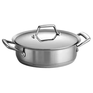 Cacerola de Acero Inoxidable de Estilo Americano de Lujo, Diseño Martillado, Apta para Cocina de Inducción, Apta para Lavavajillas, 20 cm - Product Image 3