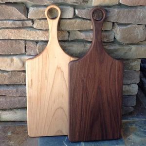 Planche à découper en bois d'acacia Belief, planche à pizza, plateau de service rectangulaire sur mesure pour charcuterie, avec poignée, écologique, épaisseur 1,5 cm - Product Image 4