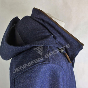 เสื้อแจ็คเก็ตขนสัตว์แท้ 100% สำหรับผู้ชาย แบบมีฮู้ดและกระเป๋าหลายช่อง เหมาะสำหรับเดินป่า ล่าสัตว์ กันลม กันหนาว ระบายอากาศได้ดี สไตล์ทหาร - Product Image 5