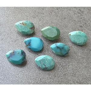 Turquesa Tibetana Natural, Calibrada, Facetada, Corte Cabujón, Forma de Pera, Gema para Joyería al por Mayor, Todos los Tamaños Disponibles - Product Image 3