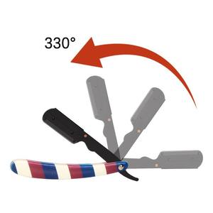 Rasoir à lame unique en acier inoxydable avec manche métallique, design monnayeur, pour usage en salon de coiffure, outil de rasage du visage, motifs drapeaux - Product Image 5
