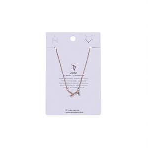 Collana con Ciondolo Zodiacale Vergine, Placcata Oro in Acciaio Inossidabile, Design Minimalista con Catena a Serpente e Costellazione - Product Image 1
