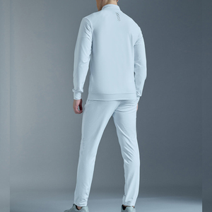 Survêtements de sport respirants pour hommes de haute qualité, avec fermeture éclair, personnalisables avec logo, en tissu uni, pour hommes. - Product Image 3