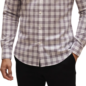 Chemise en flanelle à carreaux beige marron pour homme, manches longues, boutonnée, chemise décontractée à carreaux, tissu brossé doux, streetwear tendance - Product Image 6