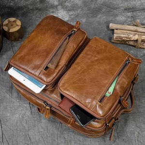 Maletín de Cuero para Negocios, Duradero, Vintage, Hecho a Mano, Multifuncional, con Bolsillos, Logotipo Personalizado, de Cuero Genuino de Lujo, para Portátil, para Hombre - Product Image 4