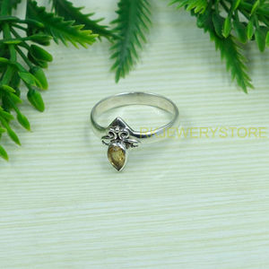 Bague en argent sterling 925 avec citrine taille poire, motif spirale fait main, bague statement, pierre précieuse jaune naturelle pour femme, épouse, elle - Product Image 4