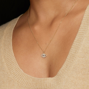 Collar con Colgante de Diamante y Piedra Azul - Product Image 3