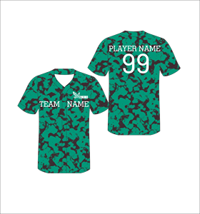 Maillot de baseball personnalisé sublimé, col en V, manches courtes, anti-humidité, unisexe adulte, imprimé camouflage, uniforme d'équipe, vente en gros OEM - Product Image 1
