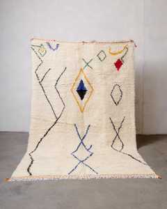 Tapis berbère marocain Beni Ourain noué à la main, 100% laine, fait main, shaggy, géométrique, sur mesure, vente en gros - Product Image 6