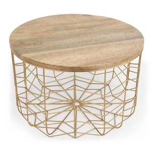 Metal <b>Wire</b> <b>Basket</b> with Lid Black Round Metal Wood Storage for Fruits Vegetables Multipurpose Organizer for Kitchen Pantry - Product Image 2