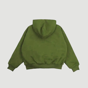 Sweat à capuche double couche en coton personnalisé avec logo, nouvelle mode, coupe ample, épais, zippé, en molleton bouclette brodé pour l'automne - Product Image 6