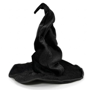 Chapeau de Sorcière Adulte pour Halloween, Noir, Vert, Violet, Rose, Gris, en Velours, Unisexe, Chapeau de Fête 56-58CM, Couleur Unie, Style Personnage - Product Image 4