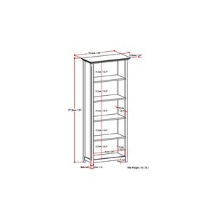 Libreria Amherst a 5 ripiani, solida, marrone chiaro dorato, da 30 pollici - Product Image 6