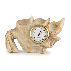 Croxx Cd-dc1 Intricate Dolphin Design Green Onyx Quartz Analog Desk <b>Table</b> <b>Clock</b> Timepiece Holder OEM ODM - Product Image 2