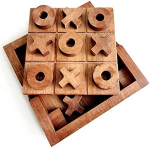 Juego de Mesa Tic Tac Toe de Madera Hecho a Mano, Decoración Clásica para Mesa de Centro, Rompecabezas Educativo, Juguete para Niños, Regalos de Viaje Familiares - Product Image 1
