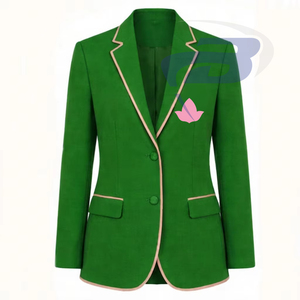 Alpha |   Kapa |   Blazer d'affaires simple boutonnage Alpha, coupe ajustée de qualité supérieure, revers pointus, style moderne, manteau de smoking pour femme - Product Image 1
