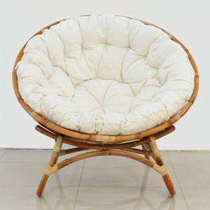 Muebles decorativos de mimbre para patio, silla giratoria tipo papasan, silla redonda tipo platillo. - Product Image 6
