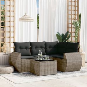 Ensemble de 5 canapés de jardin modulaires en rotin PE gris Modul - Product Image 1