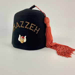 Sombrero Fez Negro con Bordado GhazzeH y Parche Vikingo, Borla Roja, Gorro Étnico Unisex para Adultos, Estilo Casual de Invierno - Product Image 4