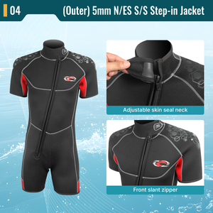 Combinaison de plongée semi-sèche professionnelle 2 pièces pour femme - Épaisseur 5/5mm ou 7/5mm avec veste intégrée, équipement de plongée de qualité supérieure, fabrication OEM/ODM - Product Image 5