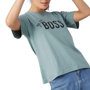 Camiseta de Algodón para Mujer con Logotipo Personalizado, Manga Corta, Cuello Redondo, Estampada, Informal, con Diseño Gráfico, Venta al Por Mayor OEM - Product Image 2