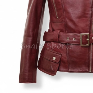 เสื้อแจ็คเก็ตหนังผู้หญิงสัมผัสนุ่ม สวมใส่สบาย ดีไซน์ทันสมัย เหมาะสำหรับการใช้งานในชีวิตประจำวันแบบสบายๆ และแฟชั่นลำลอง - Product Image 4