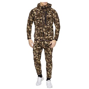 Ensemble de survêtement camouflage personnalisé pour homme, coupe ajustée, sweat à capuche et pantalon de jogging, vêtements de sport, fabricant et fournisseur OEM d'articles de sport - Product Image 1