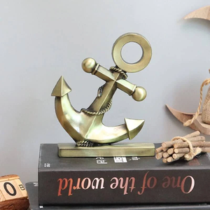 Figura Decorativa de Ancla de Barco de Latón Vintage de Lujo, Escultura Marítima, Adorno Costero para el Hogar, Regalo Náutico Coleccionable y para Escritorio - Product Image 1
