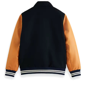 Wholesale Customized Wool Leather High Street Winter Varsity <b>Jacket</b> for Men & Women Blank Front Logo Windproof - Product Image 2