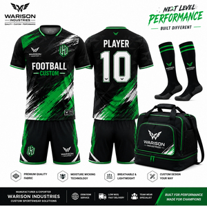 Wholesale Football Training Uniform kit Customized Size Unisex Breathable Soccer Jersey Shorts Socks And Bag Set - Product Image 1