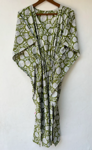 Vestido Kaftán Casual de Verano sin Mangas con Estampado Floral Tropical Digital, de Algodón, para Mujer, Islas del Pacífico Asiático, Disponible en 10 Tallas - Product Image 2