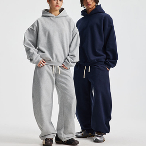 Conjunto Deportivo Informal para Hombre, Corte Holgado, Cálido, para Uso Diario al Aire Libre, Tejido Grueso y Suave, Opciones de Sudadera Plegable - Product Image 4
