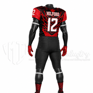 Conjunto de Uniforme de Fútbol Americano Personalizado, Camiseta y Pantalones Acolchados, Color Rojo y Negro, Ropa Deportiva Personalizada - Product Image 5
