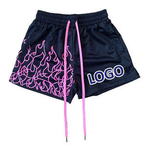 Shorts décontractés pour hommes en maille personnalisée, taille élastique, 100% polyester, séchage rapide pour les sports d'été, course à pied, DDP - Product Image 3