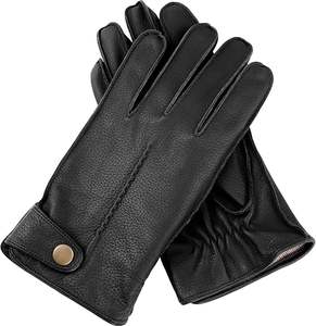 Gants d'hiver en cuir pour hommes, gants en peau de daim avec doublure en laine cachemire - Product Image 1
